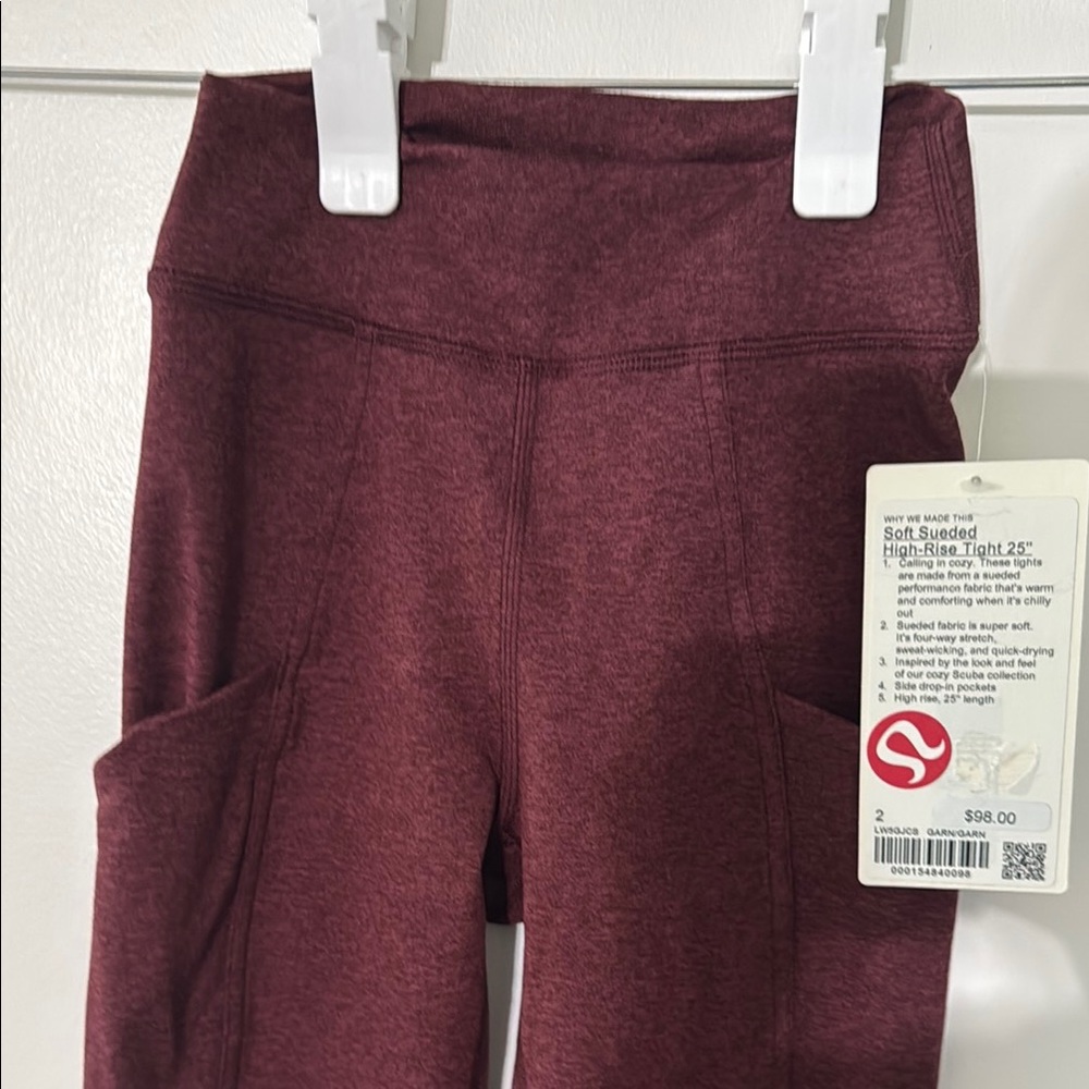 lululemon athletica Soft Sueded High-Rise Tight 25” - Burgundy